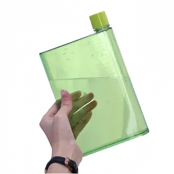 Hot Sale BPA Plastic Laptop Bottle Clear Acrylic Flat Water Bottle for Outdoor Gym Bike Hiking Level Proof Bottle