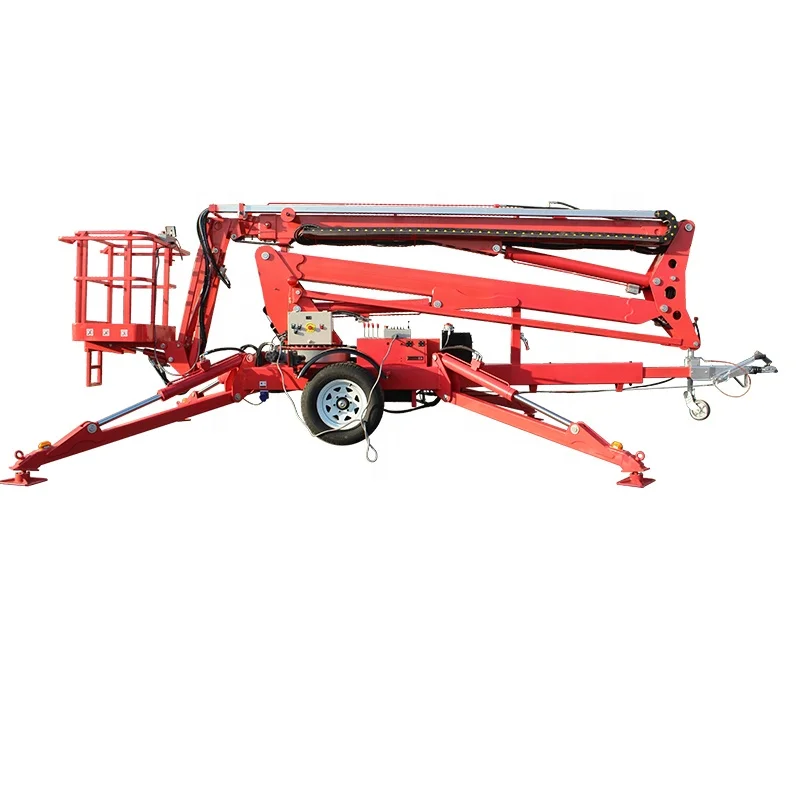 Germany Traffic Alko Axles Hydraulic Electric Trailer Cherry Picker Towable Spider Articulated Boom Lift