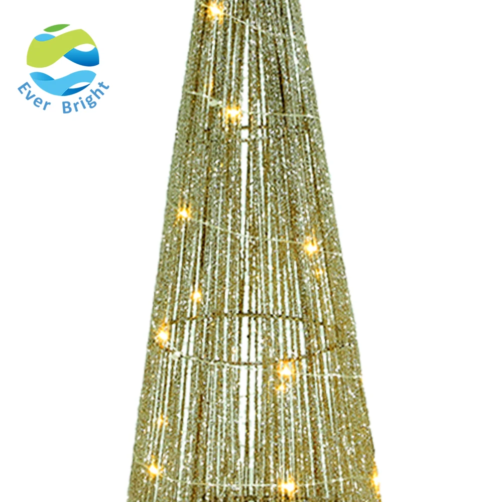 Ever Bright Set Of 3 3d Pre Lit Led Decorative Champagne Gold Metal