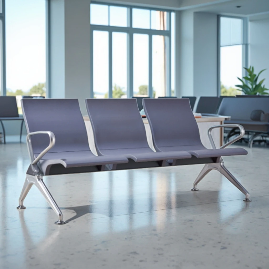 Reinforced Steel Structure Wide Seat 505mm PU Furniture Solutions 6