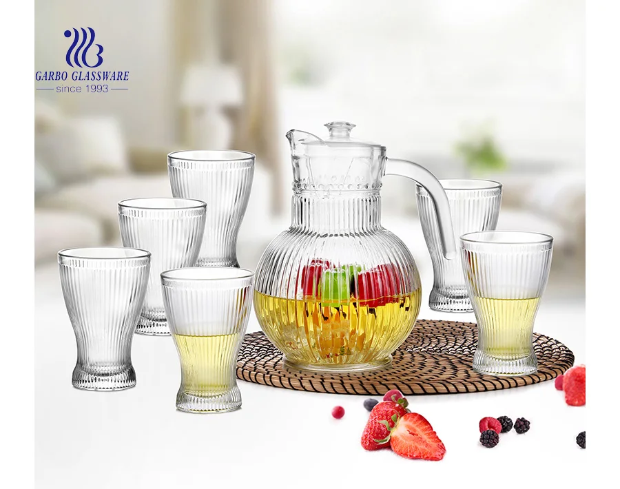 7pcs soccer model water drinking glass pitcher lemon set drinks cup set football design jug sets juice cold drinks jugs