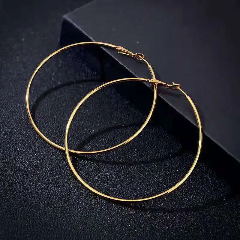 Cheap O-shaped Korean Temperament Geometry Simple Women Earrings Jewelry Earrings Hoop
