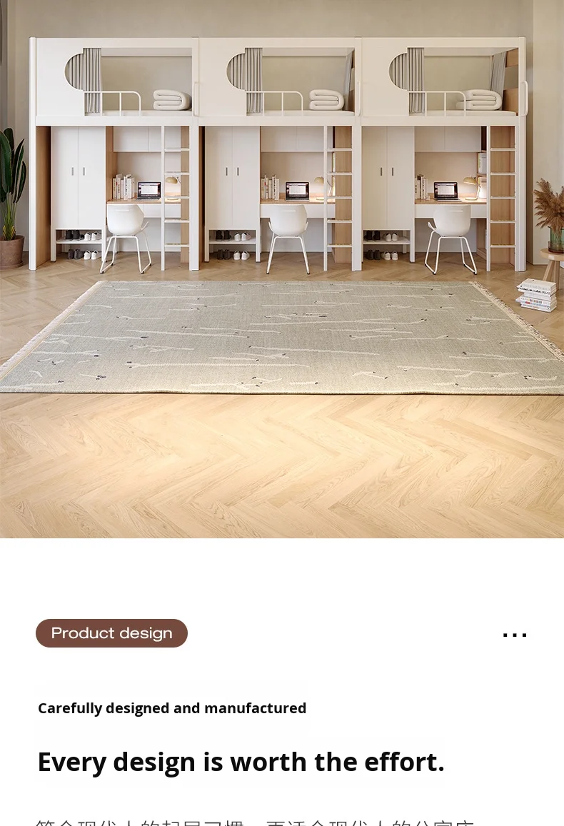 product modern design iron frames metal dormitory apartments double decker bunk beds with desks-5