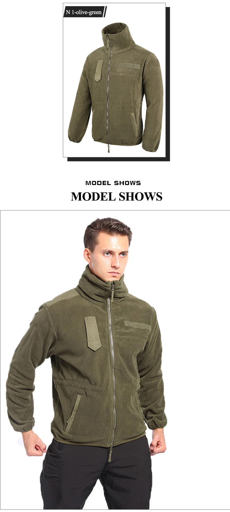 Wholesale Outdoor Windproof Warm Tactical Fleece Jacket