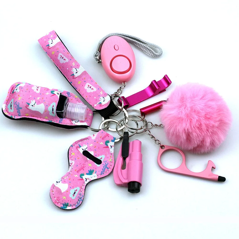 Personal Alarm Keychain 130db For Self Defense Keychain Set Wholesale Women's Safety Key Chain