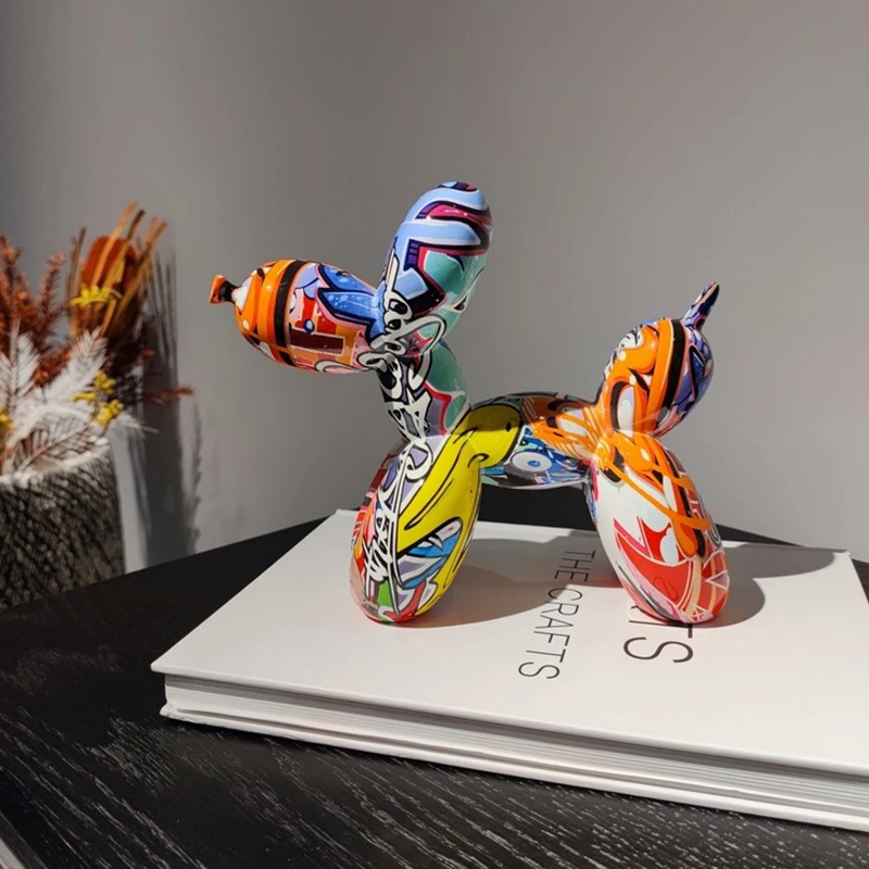 Уникальная скульптура собаки Redeco на заказ, поделки из смолы, цветной воздушный шар, украшение для собаки, подарки, украшение для дома и офиса