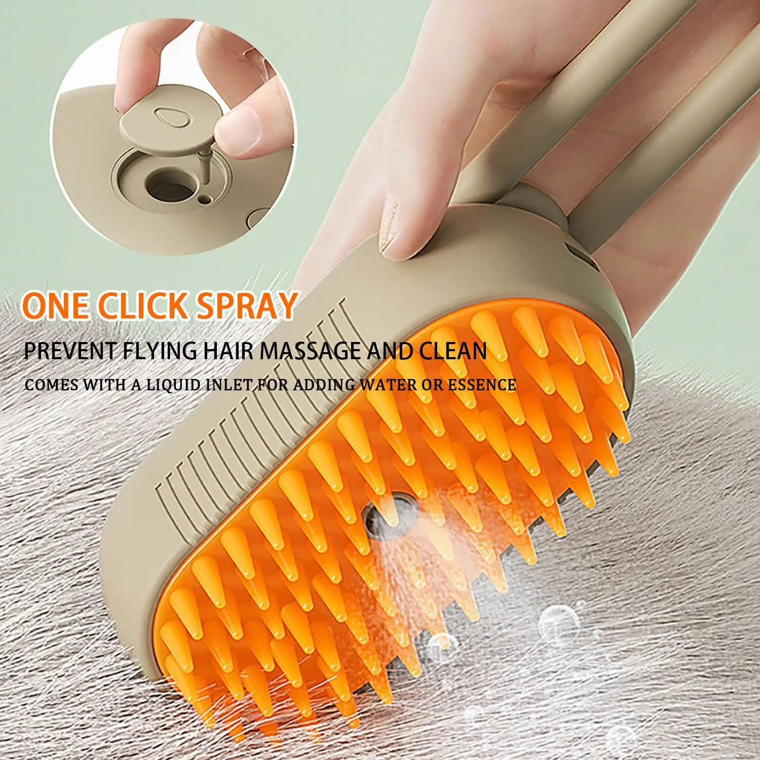 New Design 3 in 1 Silicone Pet Steamy Grooming Brush Steam Hair Removal Tool Comb Dog Cat Self Cleaning Spray Brush