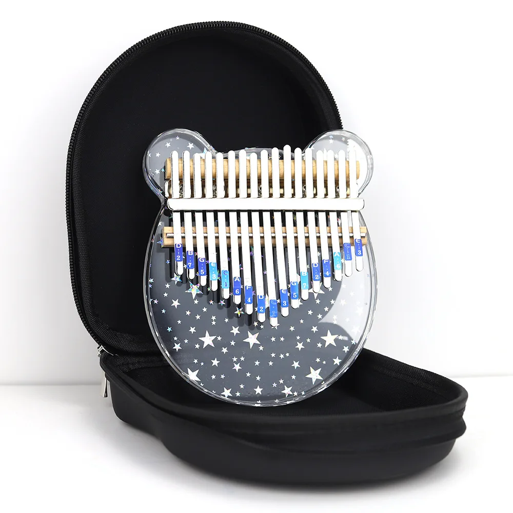 17 Keys 21 Keys Acrylic Kalimba Colorful Bear Heart Shape Glass Kalimba