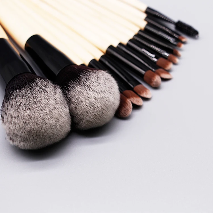 Wholesale Wooden Handle animal hair makeup brushes powder brush eye shadow makeup brush set