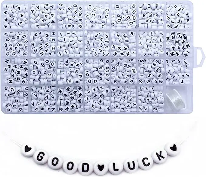 1400pcs 4*7mm Acrylic Alphabet Beads Kit for Children Gift Heishi English Letter Beads For DIY Jewelry Bracelet Making