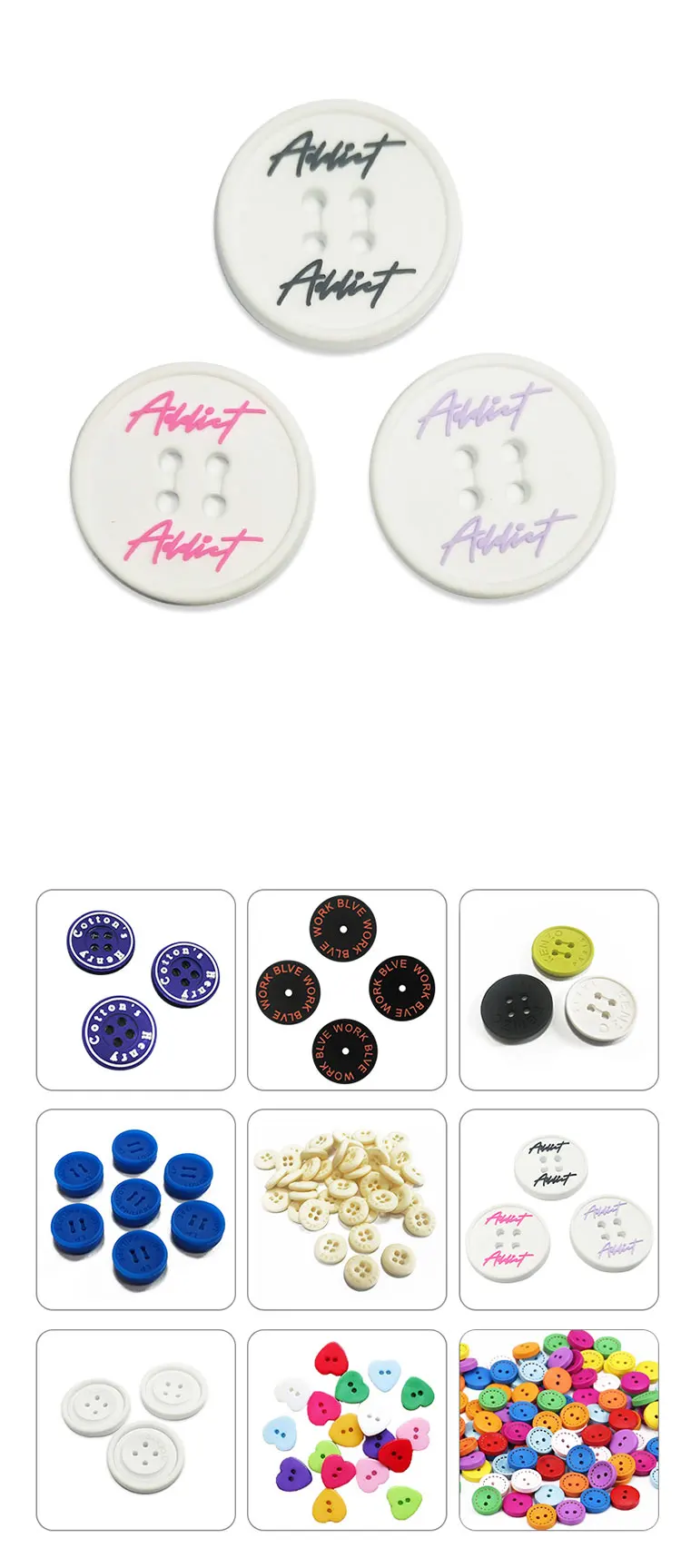 High Quality Silicone  Buttons for  Shirt Replacement 4 Holes Clothing  Rubber 3d Button Free Sample Stock Custom 4 Hole
