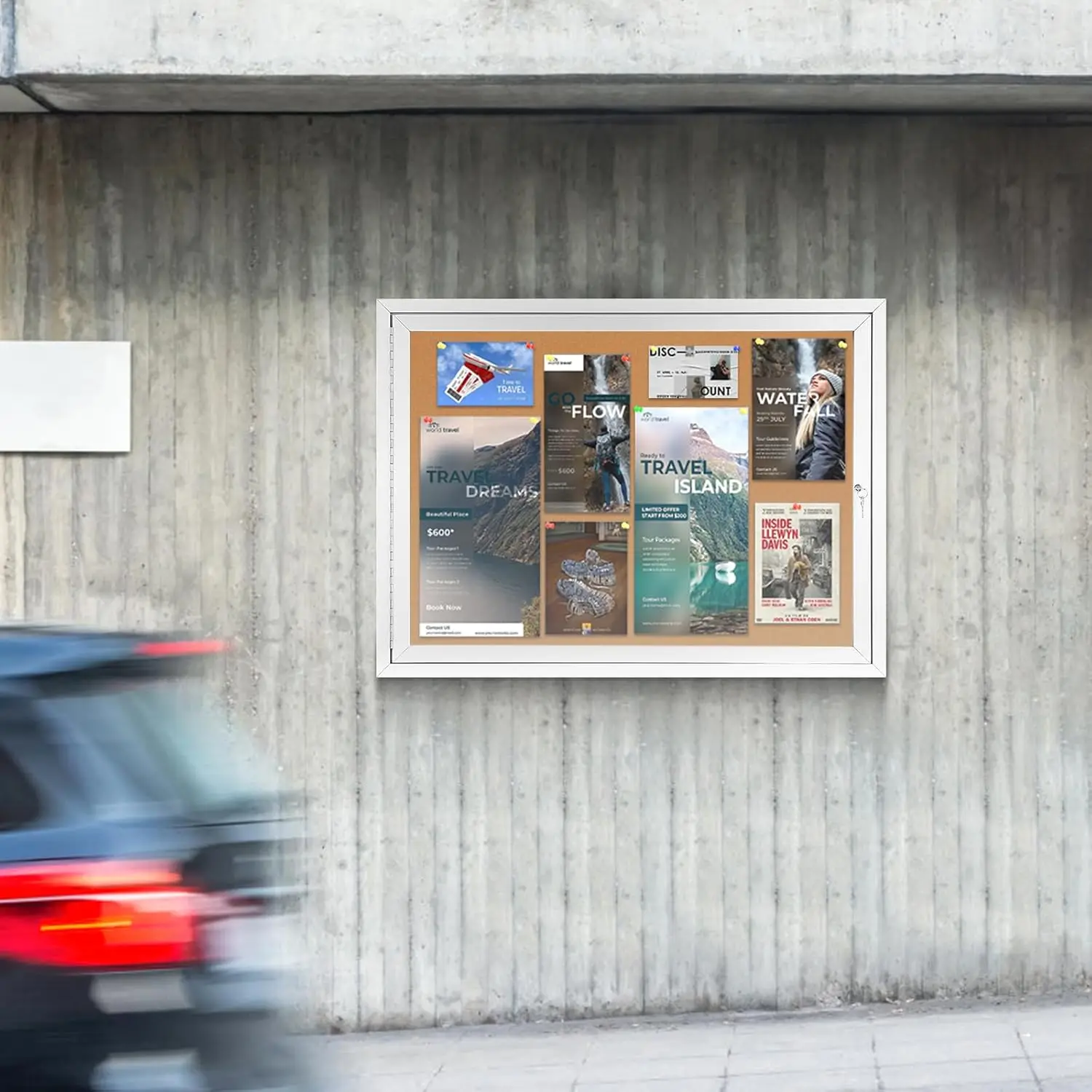 Outdoor Enclosed Cork Bulletin Board Tamper-Proof Display Case, Aluminium Frame, Weatherproof Cork Noticeboard, Cork Board manufacture