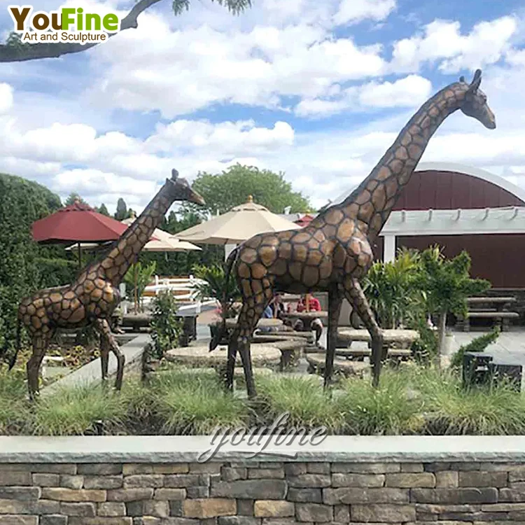 Modern Garden Life Size Garden Decoration Bronze Large Statue Giraffe