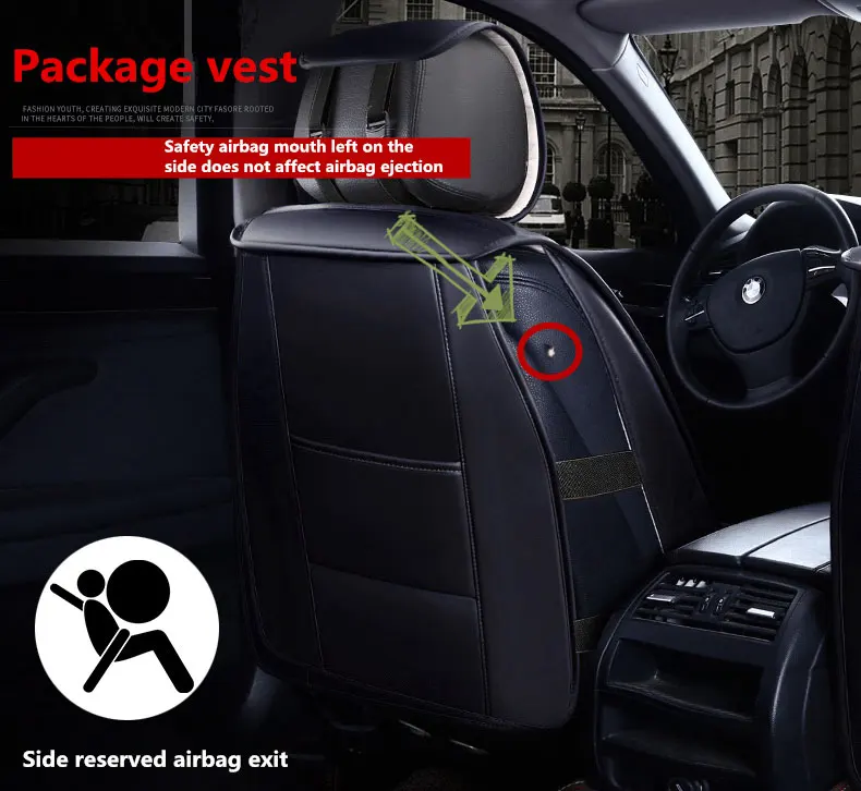 Universal Car Seat Covers Four Seasons Leather Fashion Design Custom