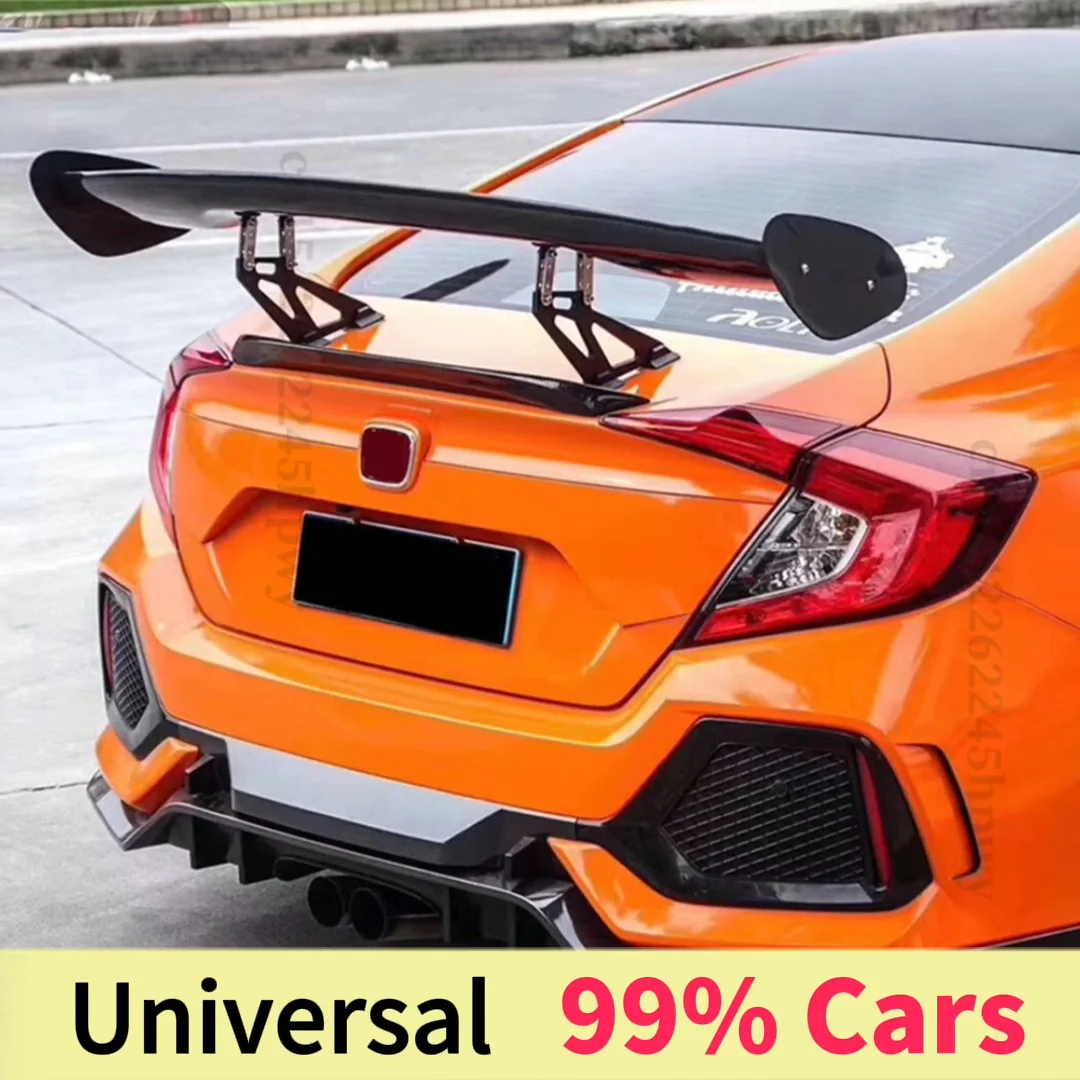 Universal Gt Style Carbon Fiber Rear Spoiler Wing Tail Splitter Body ...