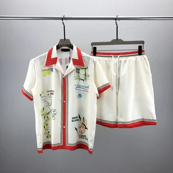 summer new  suit 3D digital print T-shirt Lapel shirt open lining Hawaii New Summer model