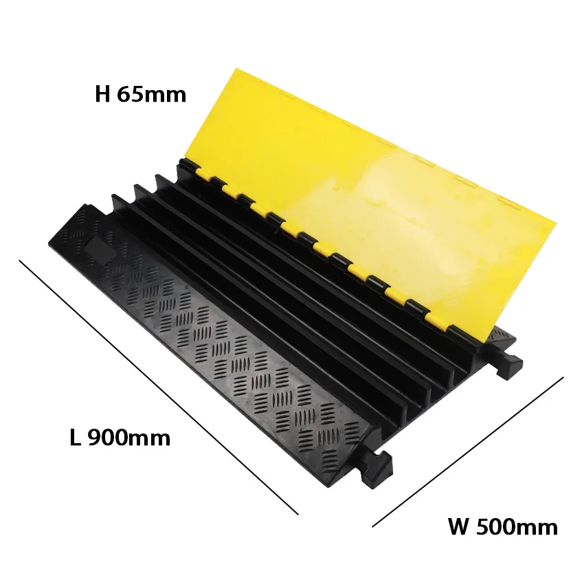 China Manufactured Heavy Duty Mini Rubber Speed Hump Safety Wire Hose Cable Protector with PVC Cover factory