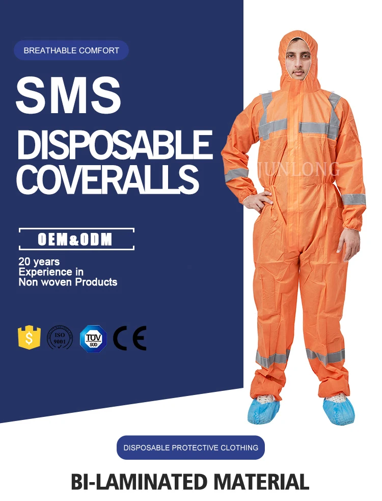 Junlong Yellow Safety Coveralls Disposable Suit For Industry And Food Factory Buy Overall