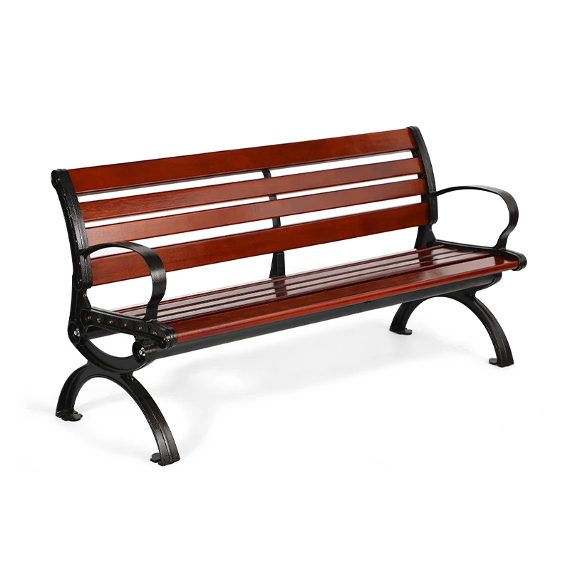 Factory Wholesale Outdoor Furniture Bench Chair Durable Pine Wood Garden Street Cast aluminium Seating Bench