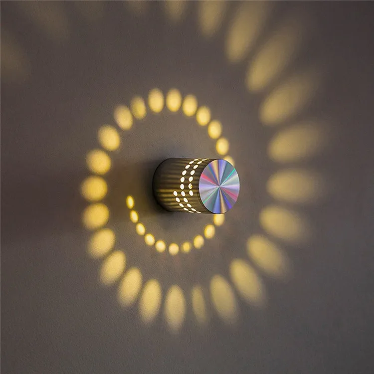 Multi Colour Colorful Wall Light Led Spiral RGB Light With Remote Control