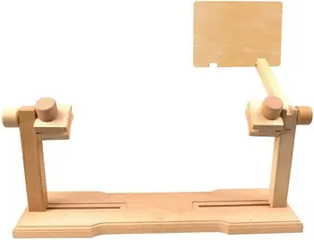 ZOCONE Supporto Regolabile In Legno Di Faggio Per Ricamo - Con 2 Telai Da 15,2 E 20,3 Cm, Girevole 360°, Altezza 35-49 Cm