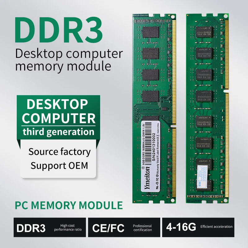 OEM Memoria RAM DDR3 Computer RAMs 8GB Customized Logo PC3 U-DIMM 1600HZ Memory RAM DDR3L 4GB High Quality 4/8GB for Desktop PC