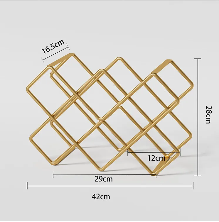 Modern Classic Black Metal Wire Wine Rack Countertop Table Top Bottle ...