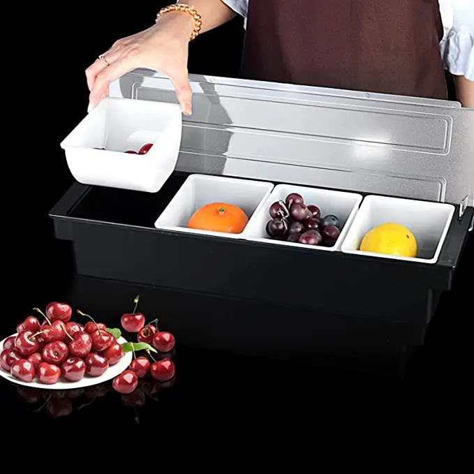 Eisgekühlter Gewürzbehälter Mit 5 Fächern – 2,5 Tassen Pro Fach, Mit Deckeln