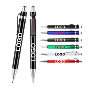 Creative Good Quality Transparent Plastic Ballpoint Pen Promotional Retractable Printable Logo Custom for Stationery Advertising