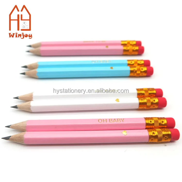 White Barrel Pencils With White Eraser And Silver Ferrule Nonsmudge