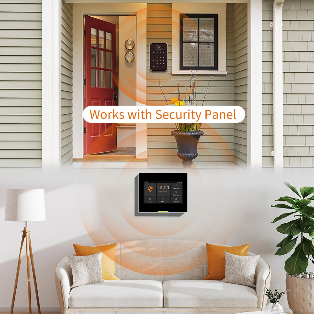 Staniot 433Mhz Wireless Touch Keyboard RFID Card Arm or Disarm Password Keypad for Home Security Alarm Support Tuya Smart System