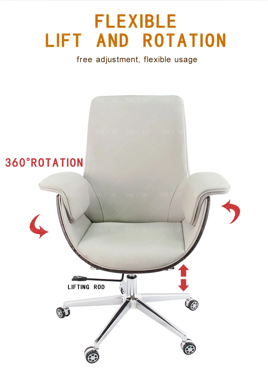 Factory Sales Swivel Office Chair Meeting Room Ergonomic Conference Chair PU Leather Lifting Computer Chair for Working at Home