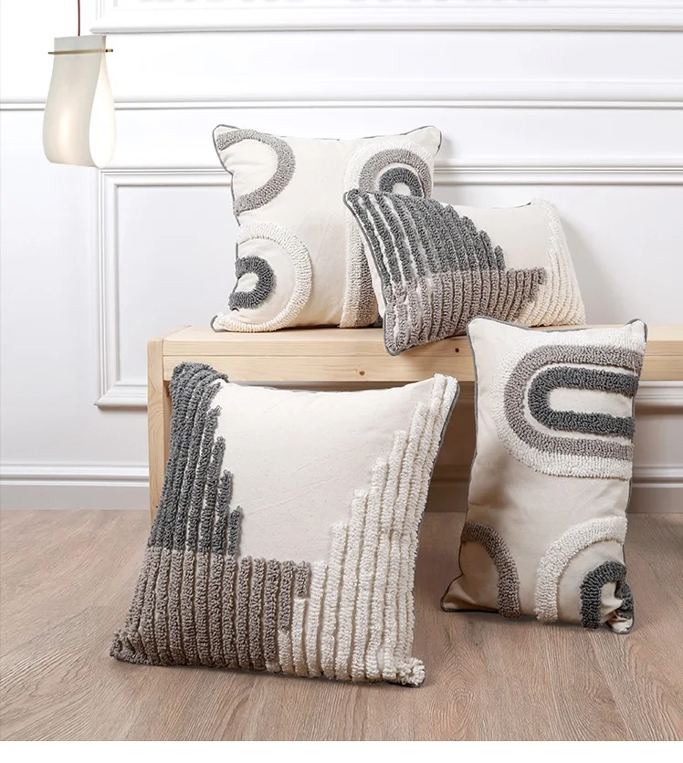 Innermor New Arrival Living Room Sofas Pillowcase Grey Boho Home Tufted