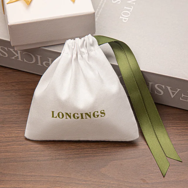 Custom Printed Logo Recyclable Cotton Jewelry Pouch for Necklaces Rings Bracelets Glasses Eco-Friendly Storage Bag