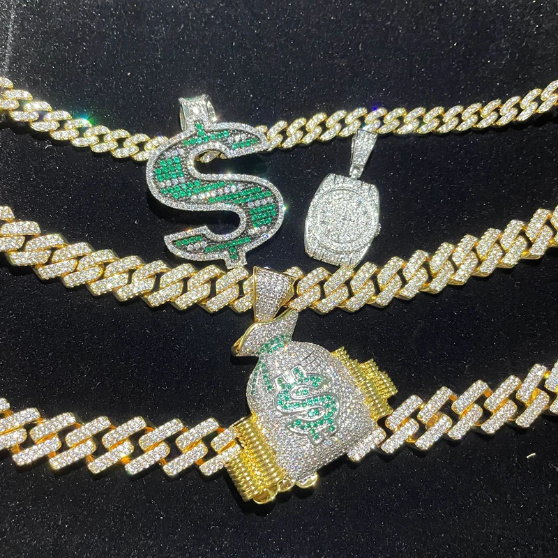 Iced Out Money Dollar Symbol Luxury Necklace deals