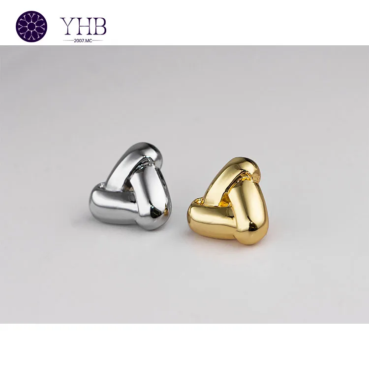 Vintage Style Custom Triangle Shaped Metal Button Removable Sewing Shirt Buttons for Garment