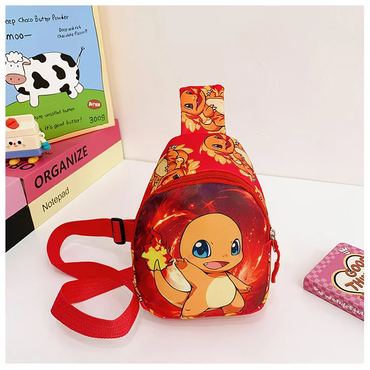 Hot Children Chest Pack Cartoon Anime Cute Poke Mon Pikachu Charmander Messenger Bags Waterproof Travel Crossbody Bags