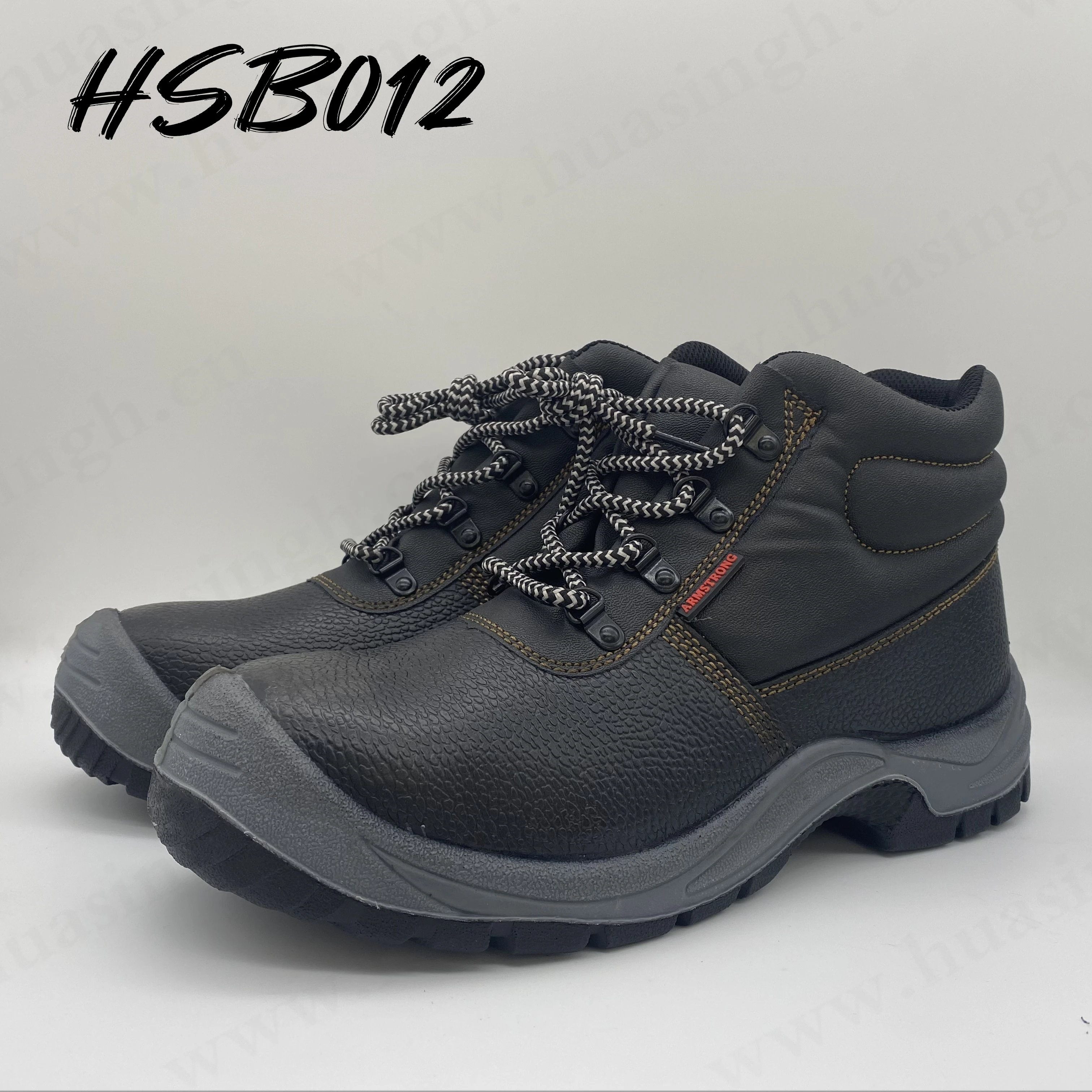 Rwh,steel Toe Insert Embossed Leather Work Boots Popular in Chile Anti-puncture PU/PU Injection Outsole Safety Shoes HSB012