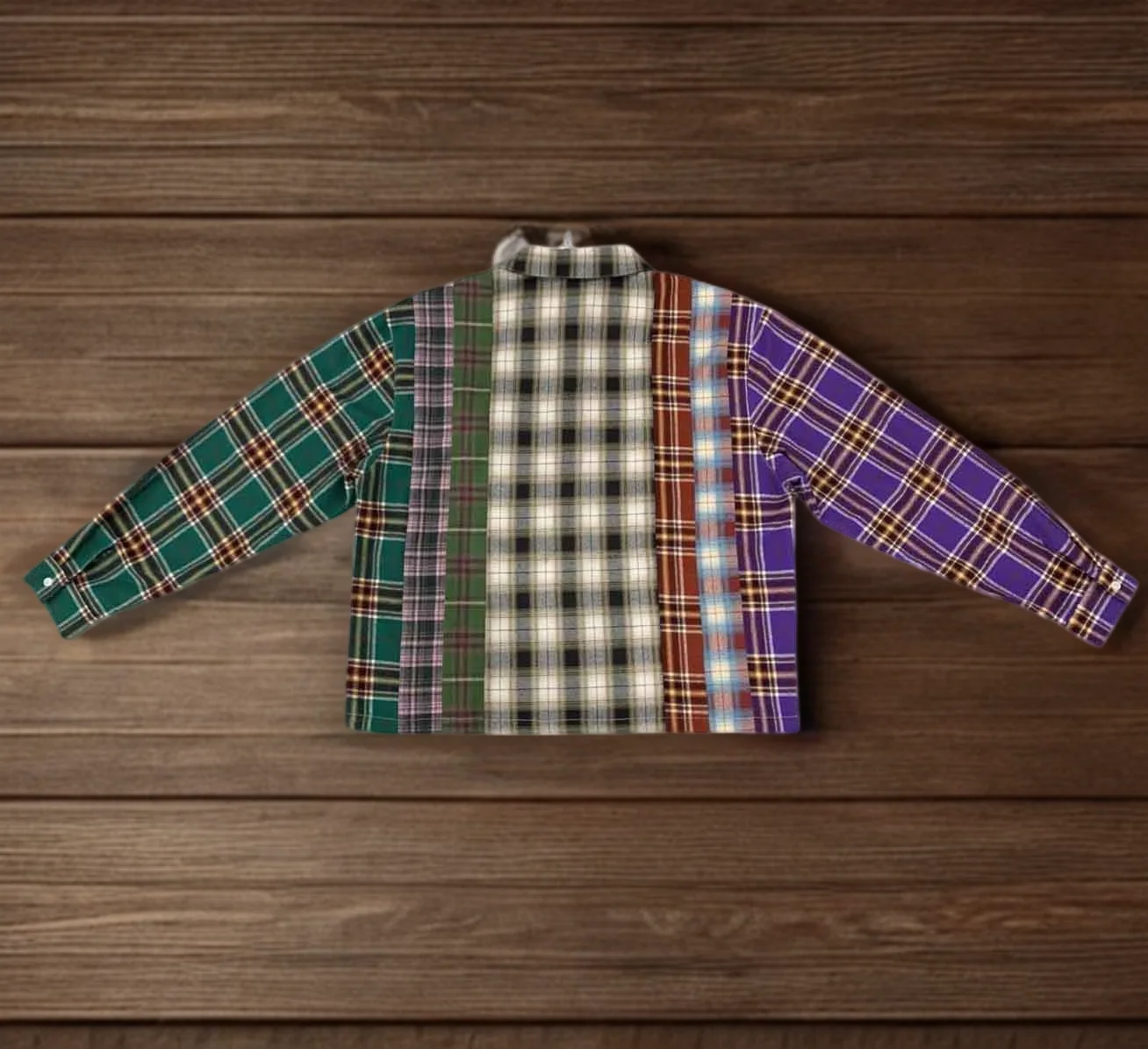 Salati Manufacturer Designer Multicolor Button Down up Collared Plaid Chek Flannel Boxy Vintage Long Sleeve T Shirts Hommes Men gallery 3