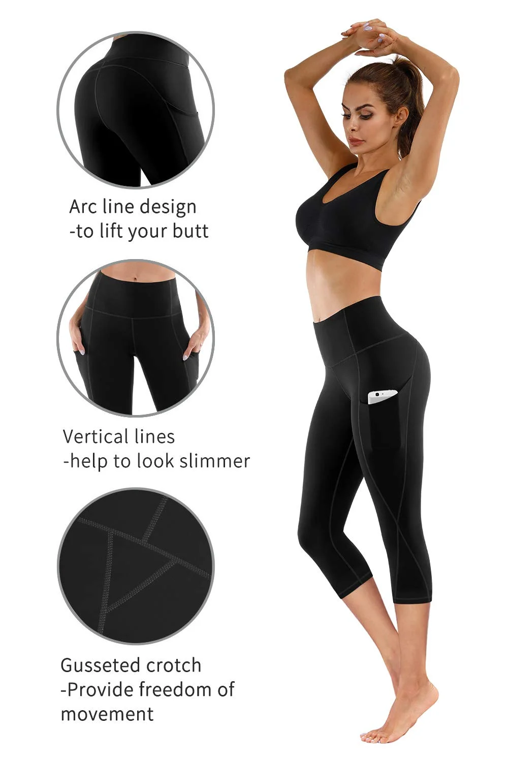 HJ PSL04 New Leggings Fitness High Waisted Workout Yoga Leggings Seamless Yoga Pants +  Women'S Workout Pants With Phone Pocket