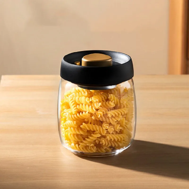 Vacuum Seal Food Storage Container Glass Jars  Glass Coffee Beans Sealing Canister Storage Glass Storage Jars