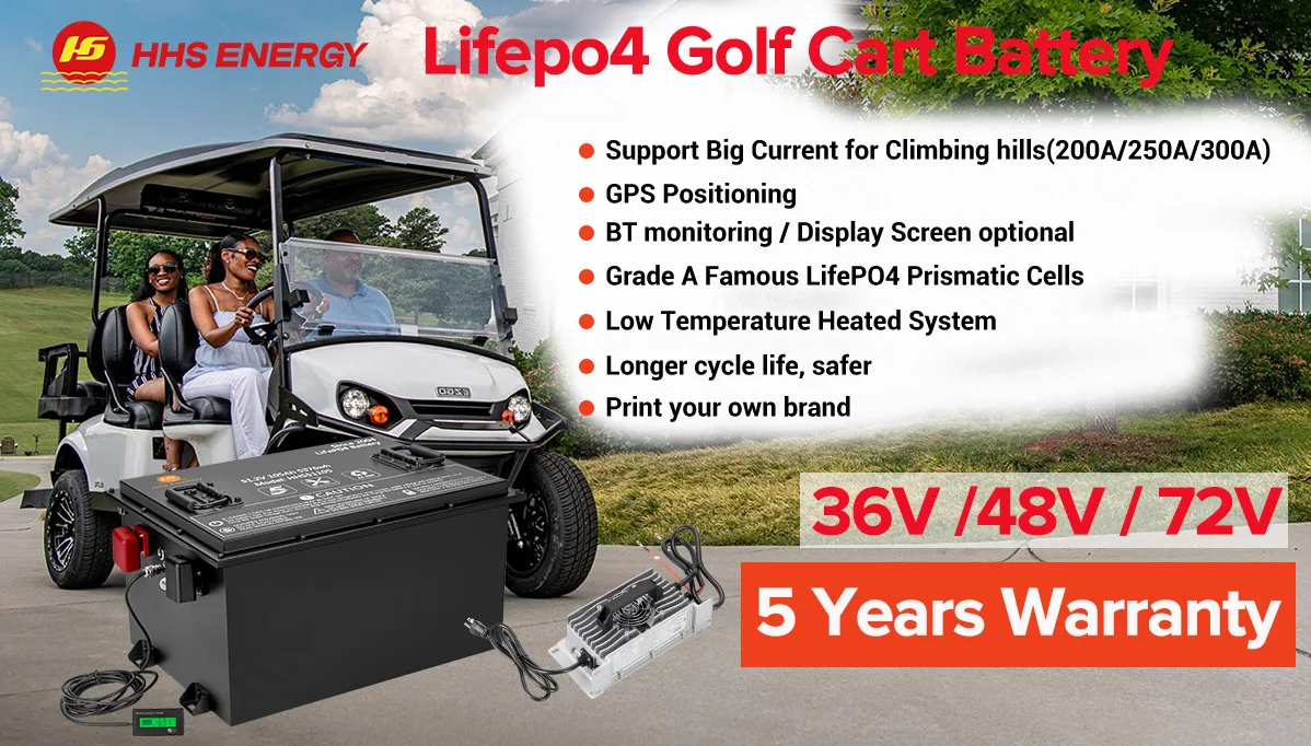 High Quality Waterproof Electric Golf Cart Battery 36v 48v 60v 72v Lfp