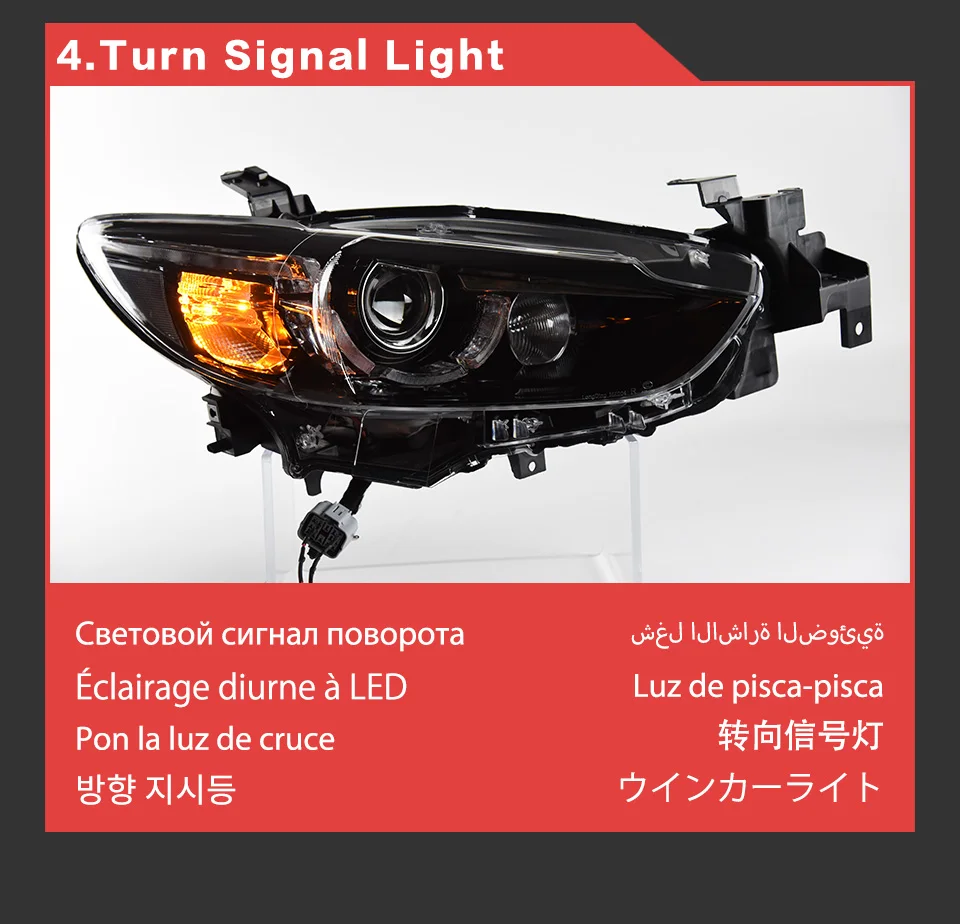 6-Piece LED Headlight & Fog Light Kit For Mazda 6 Sedan 2011-2013 – 9005/H7/H11