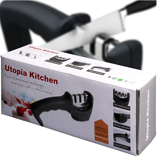 Ceasen 2022 профессиональная нержавеющая сталь 3-секционный Ручной Кухонный точилка для ножей ручные аксессуары домашнего использования