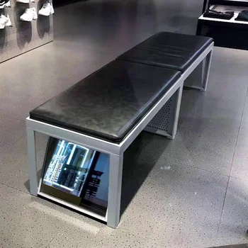 Shoe Bench for Shopping Mall Shoes Shop Bench Shoe Cabinet with Mirror
