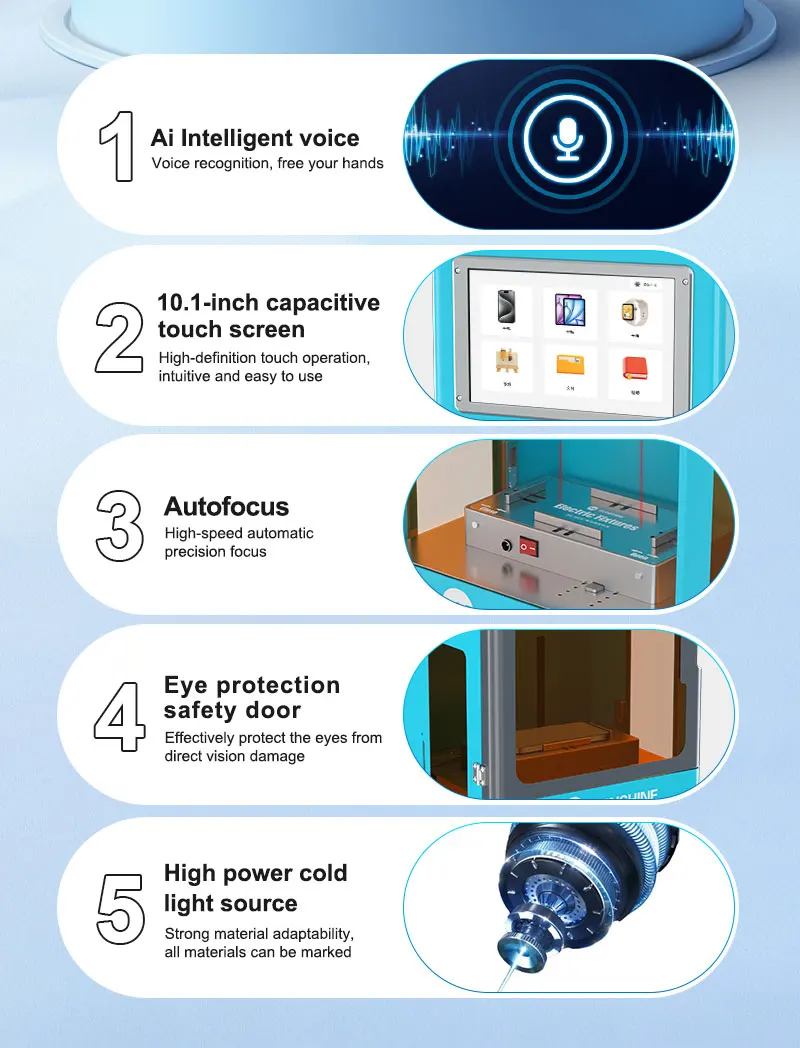 SUNSHINE SS-890B Pro Max Intelligent AI Voice Control UV Laser Machine, Autofocus Cold Light Laser for Phone Back Cover Removal