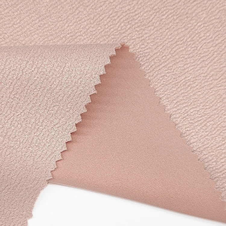 Plain Dyed Stretch Crepe Fabric for Dress, China Wholesale Polyester Thick Crepe Suede Fabrics for Sale/ factory