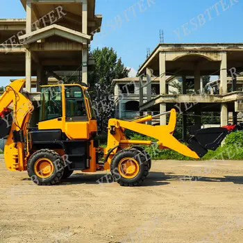 YESBETTER WZ30-25 EPA Engine Mini Backhoe Excavator Loader Bucket 4X4 4WD Wheel Loader Versatile Equipment Farm Agriculture