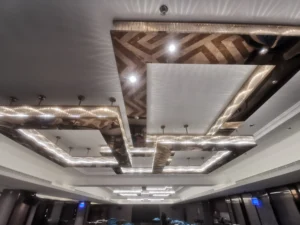 Customizable Large Modern Rectangular LED Crystal Chandelier for Hotel Lobby Restaurant Hallway Flush Mount Ceiling Light