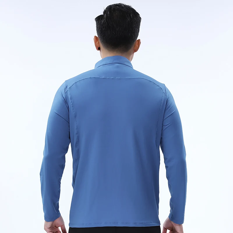 slim fit dress slacks Athletic Fit Dress Shirt in Mid Blue